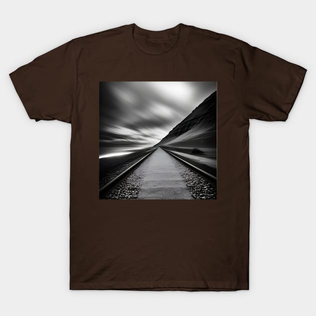 Victorian Coastal landscape Railway Line Photo T-Shirt by druidwolfart